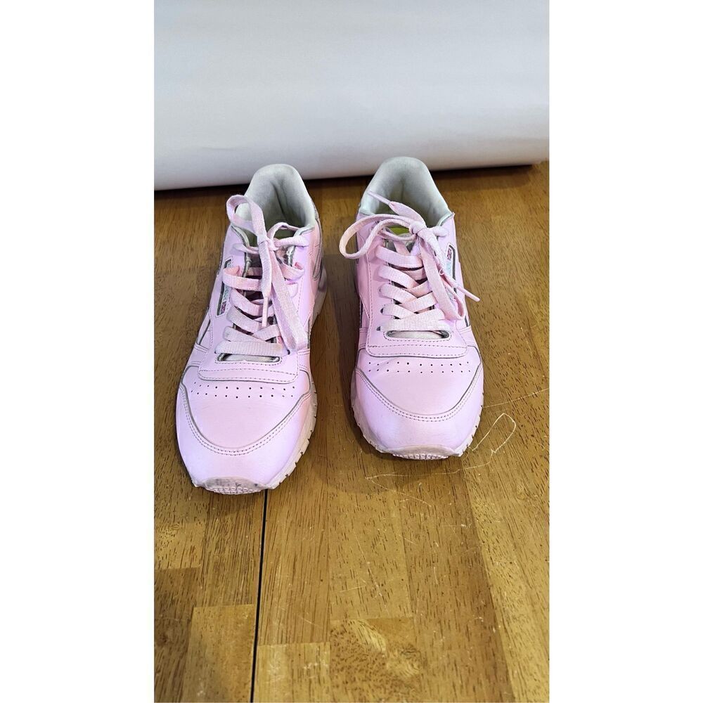 REEBOK CLASSIC WOMENS PINK WHITE LEATHER SIZE 5.5 VINTAGE